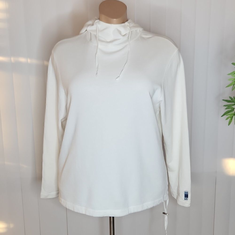 DKNY White Cozy Oversized draw string hoodie